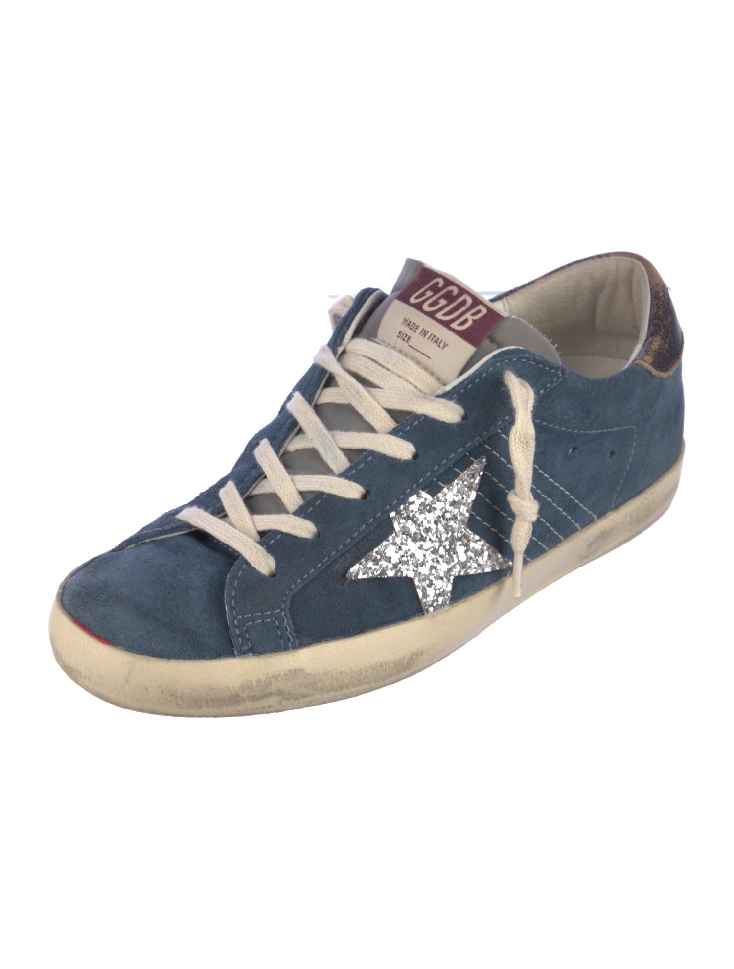 Golden Goose Suede Glitter Accents Sneakers