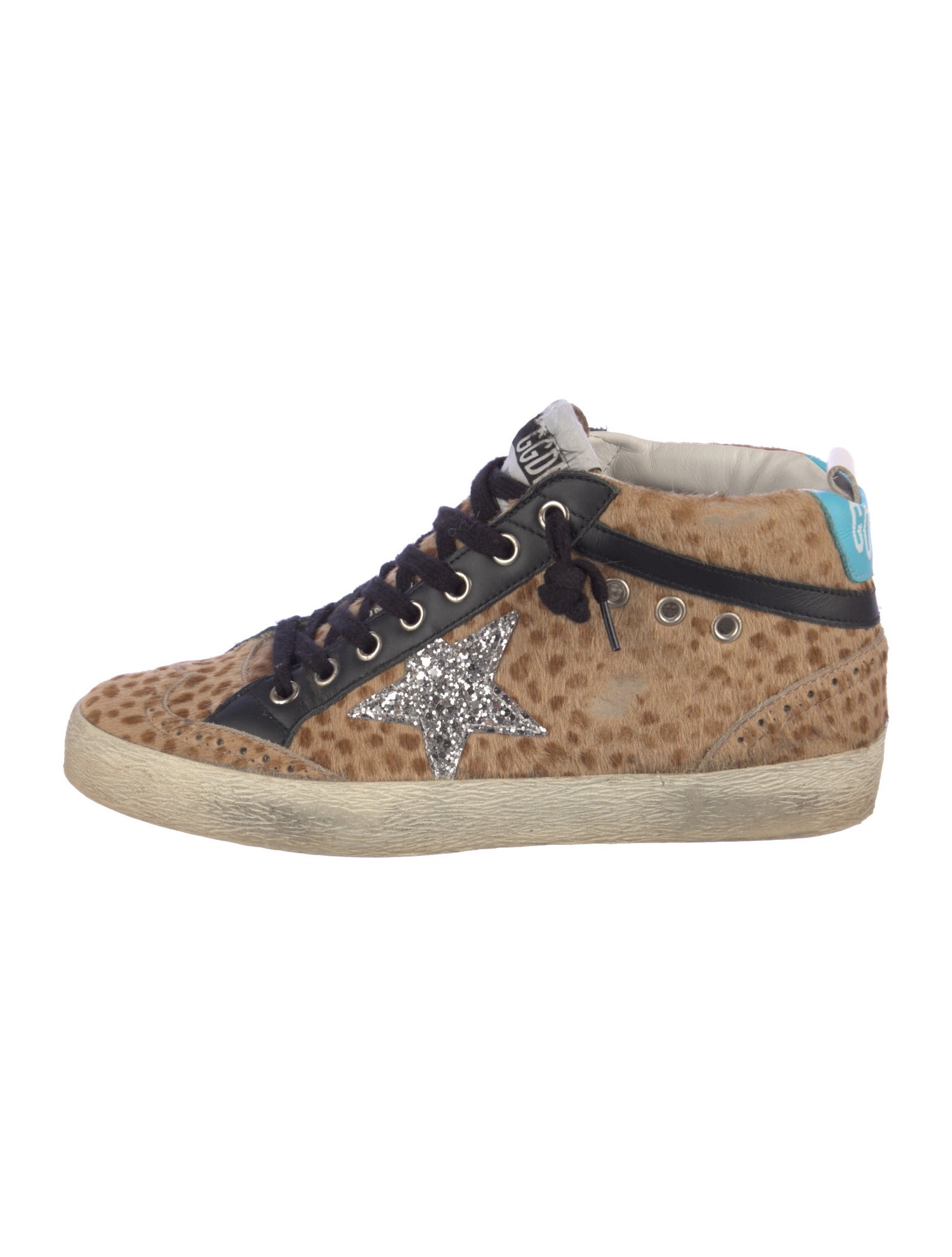 Golden Goose Ponyhair Animal Print Sneakers
