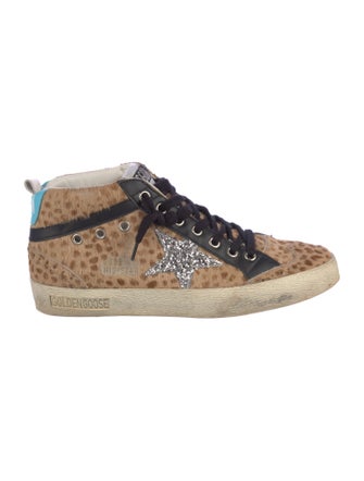 Golden Goose Ponyhair Animal Print Sneakers
