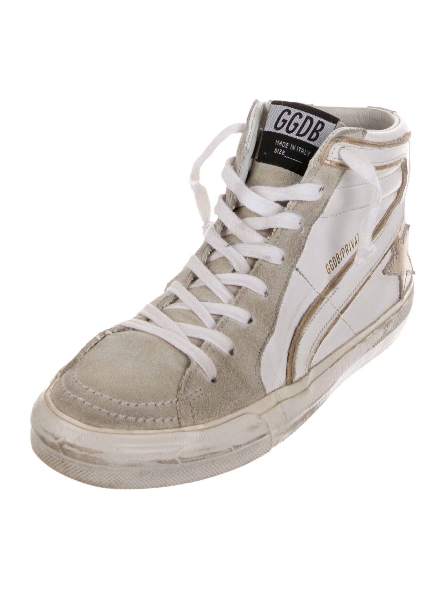 Golden Goose Leather Colorblock Pattern Sneakers