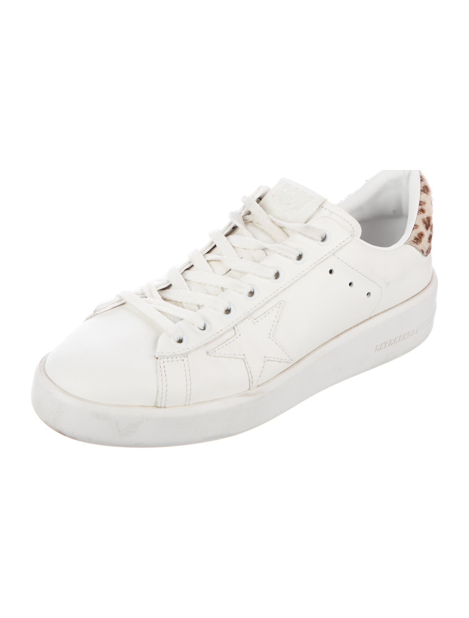 Golden Goose Leather Animal Print Sneakers