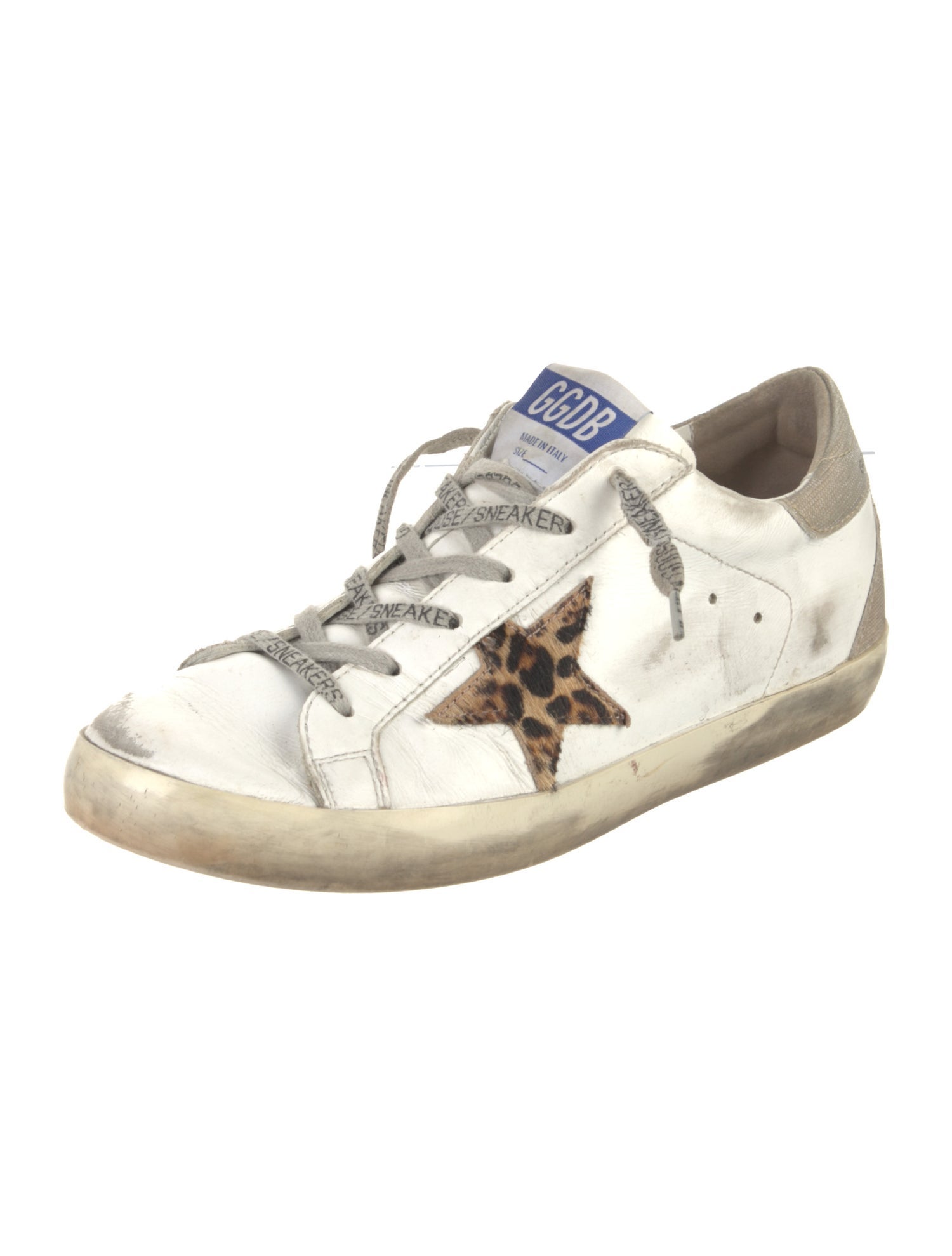 Golden Goose Leather Animal Print Sneakers