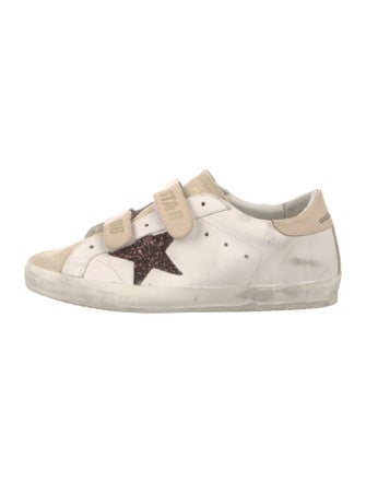 Golden Goose Leather Glitter Accents Sneakers