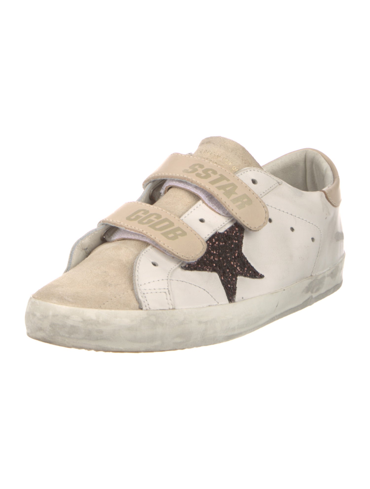 Golden Goose Leather Glitter Accents Sneakers