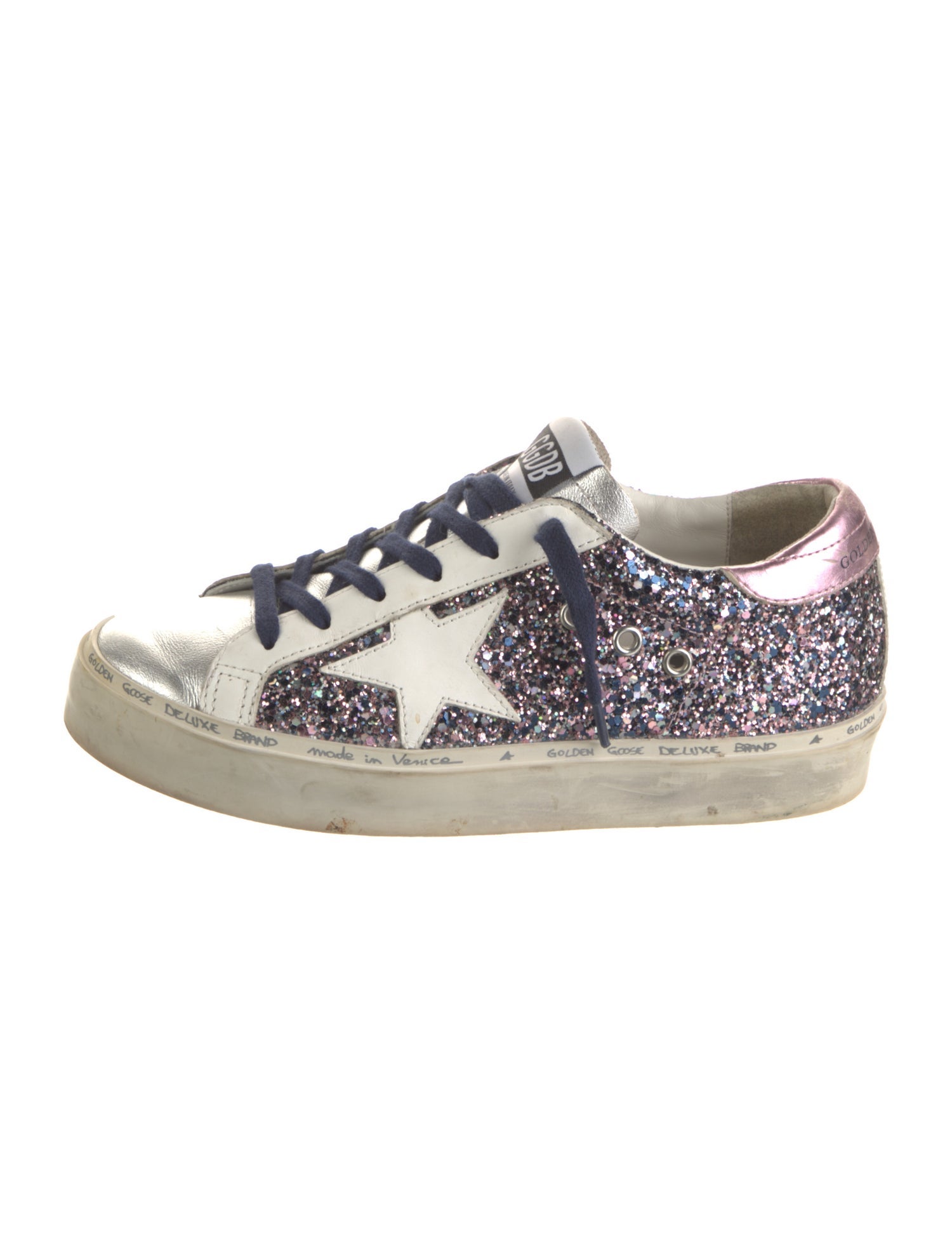 Golden Goose Glitter Printed Sneakers