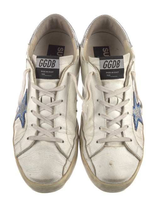 Golden Goose Leather Glitter Accents Sneakers