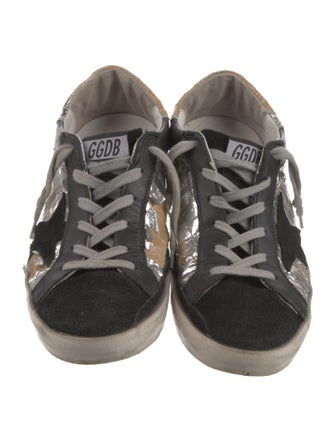 Golden Goose Leather Printed Sneakers