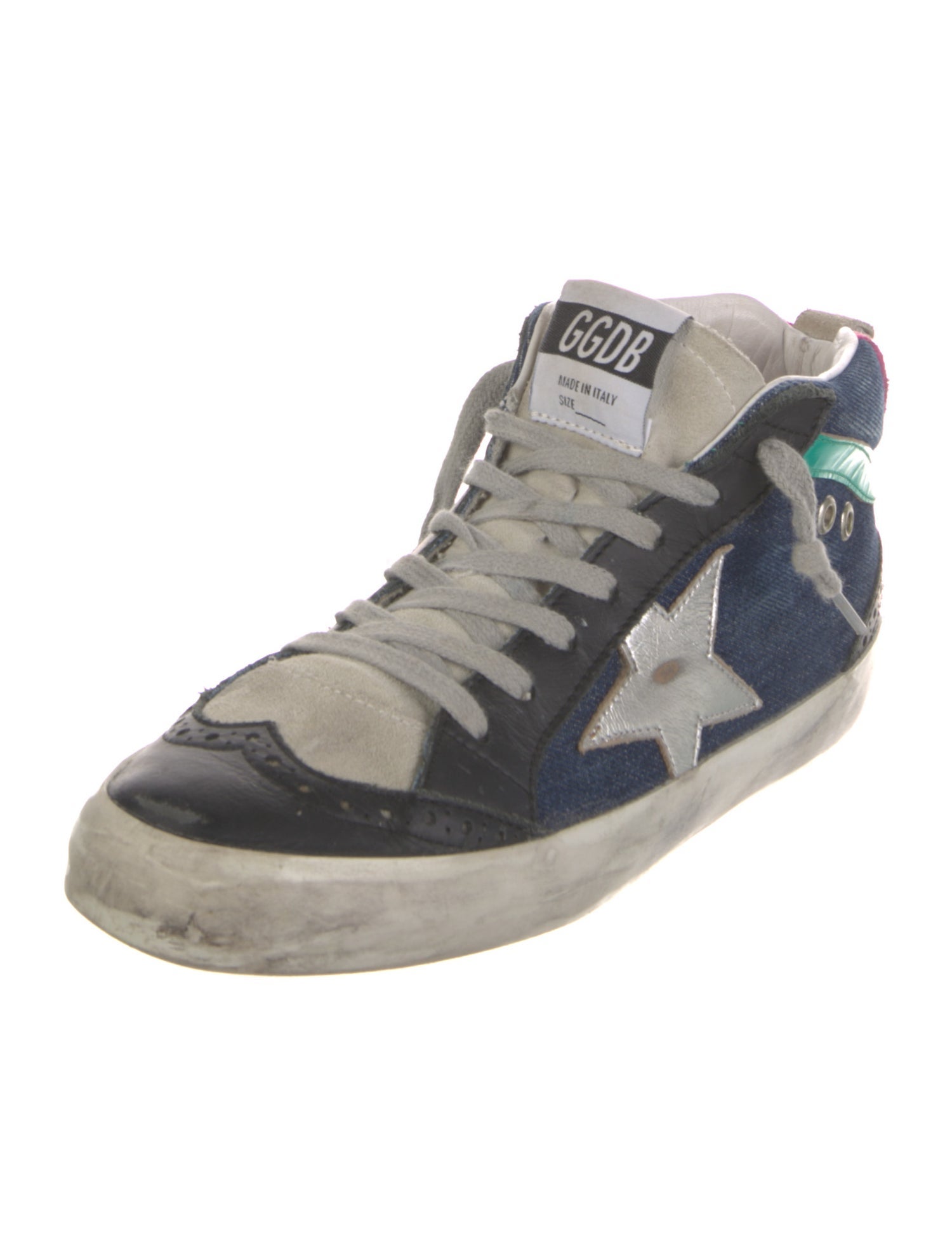Golden Goose Denim Colorblock Pattern Sneakers