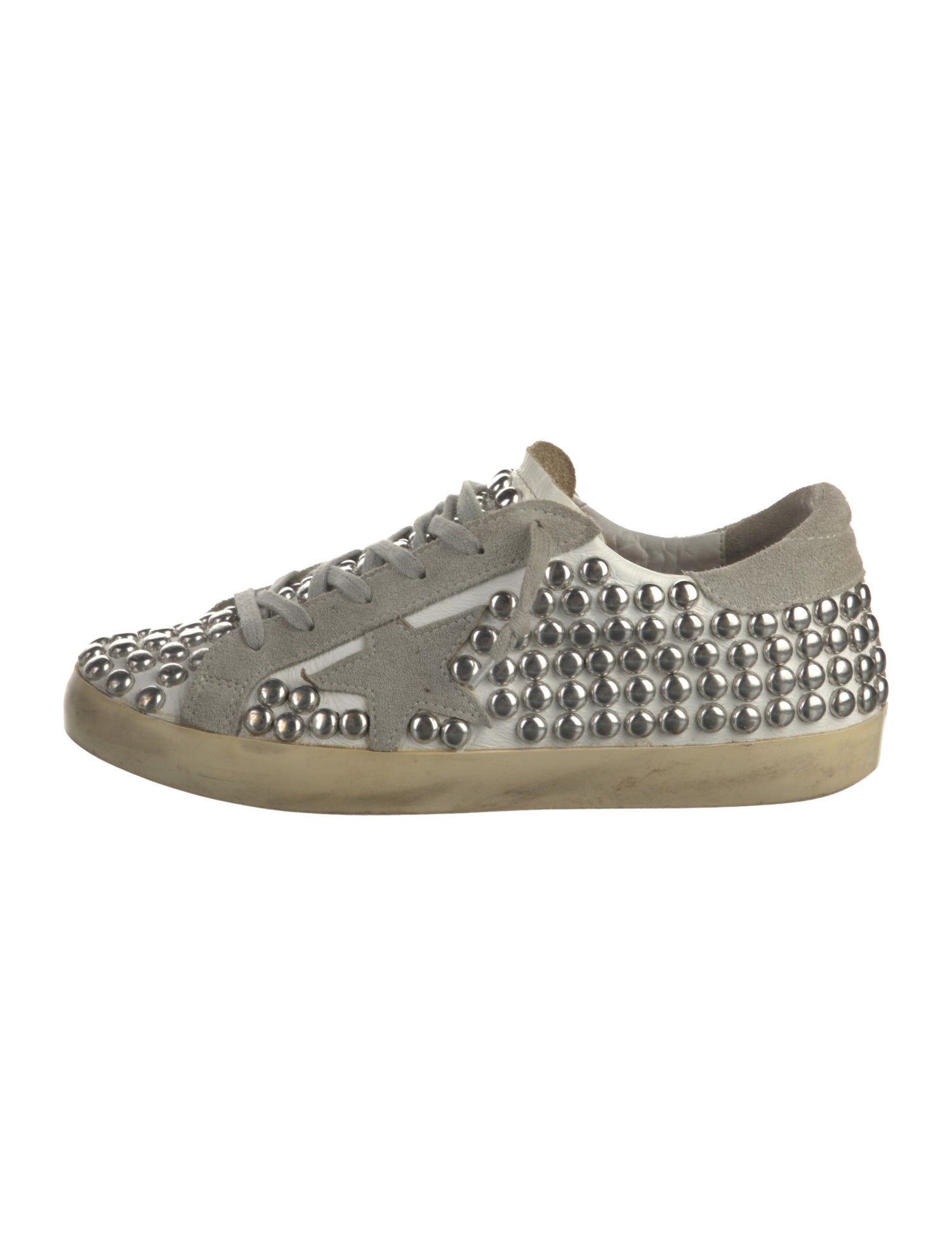 Golden Goose Leather Graphic Print Sneakers