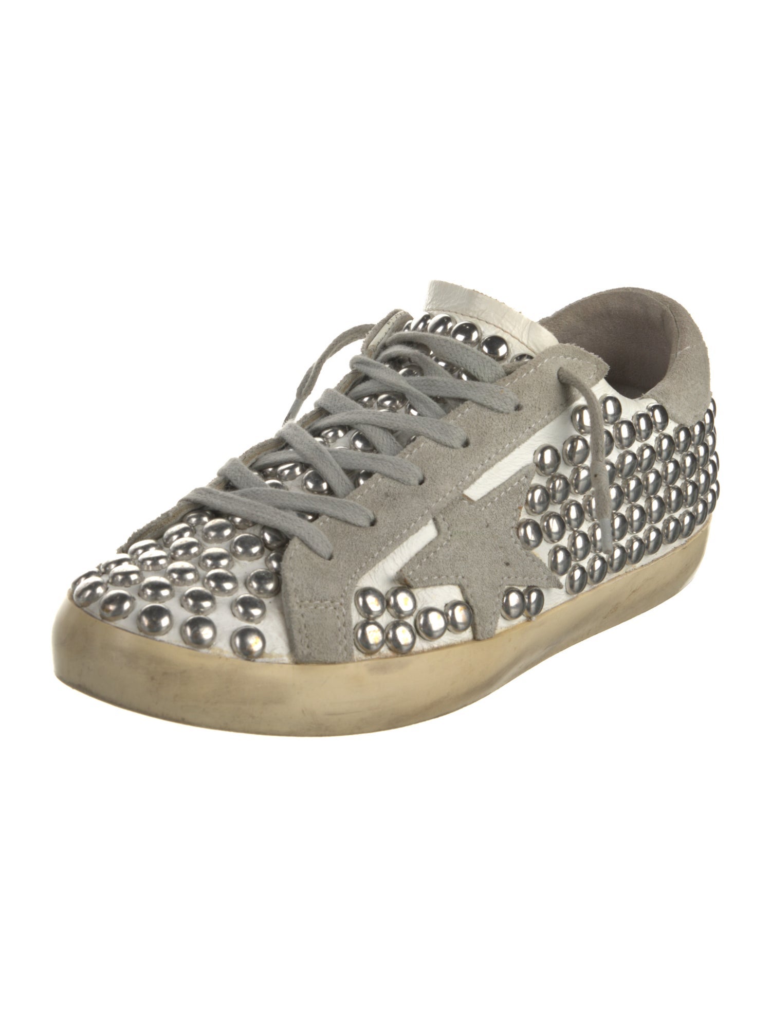 Golden Goose Leather Graphic Print Sneakers