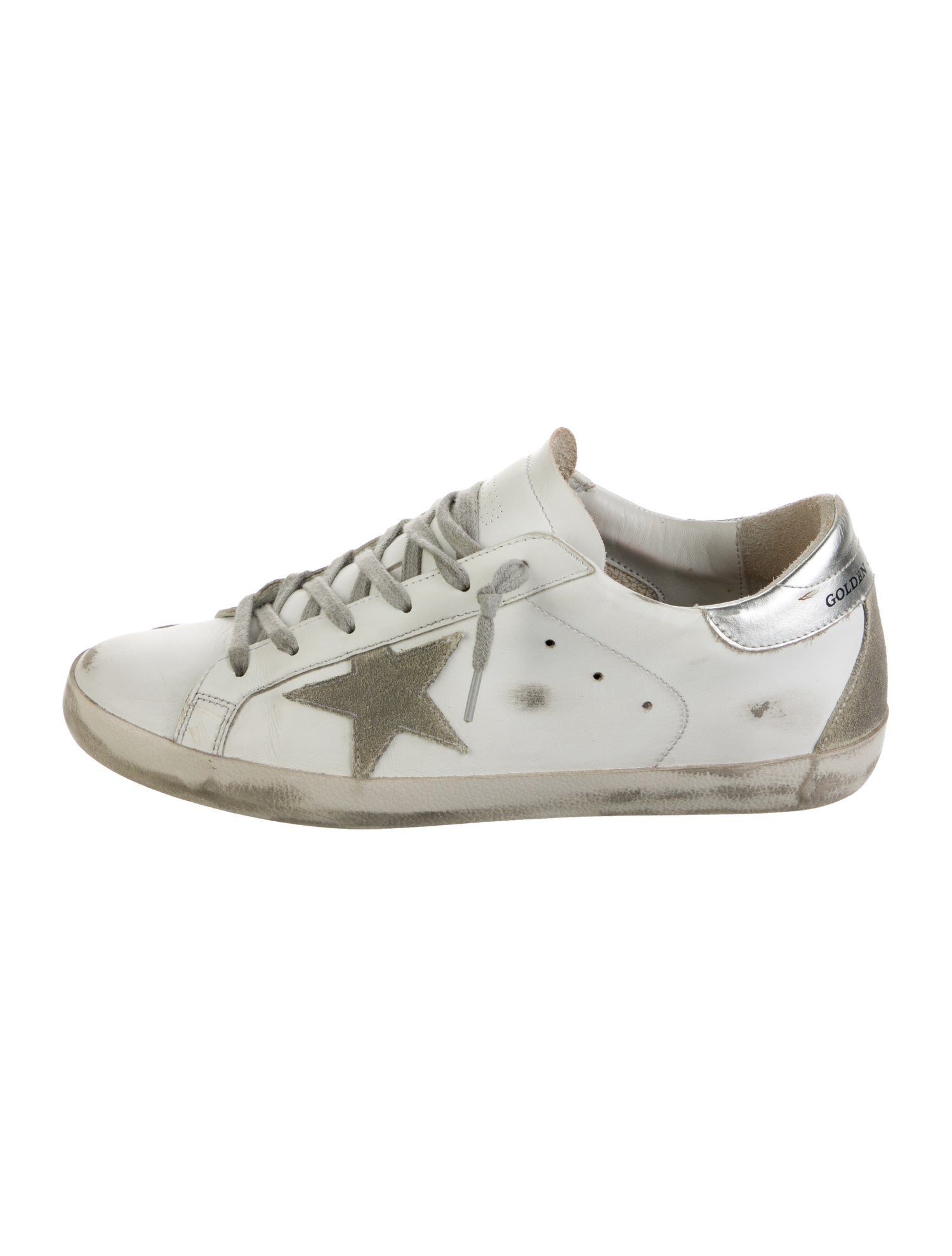 Golden Goose Leather Colorblock Pattern Sneakers