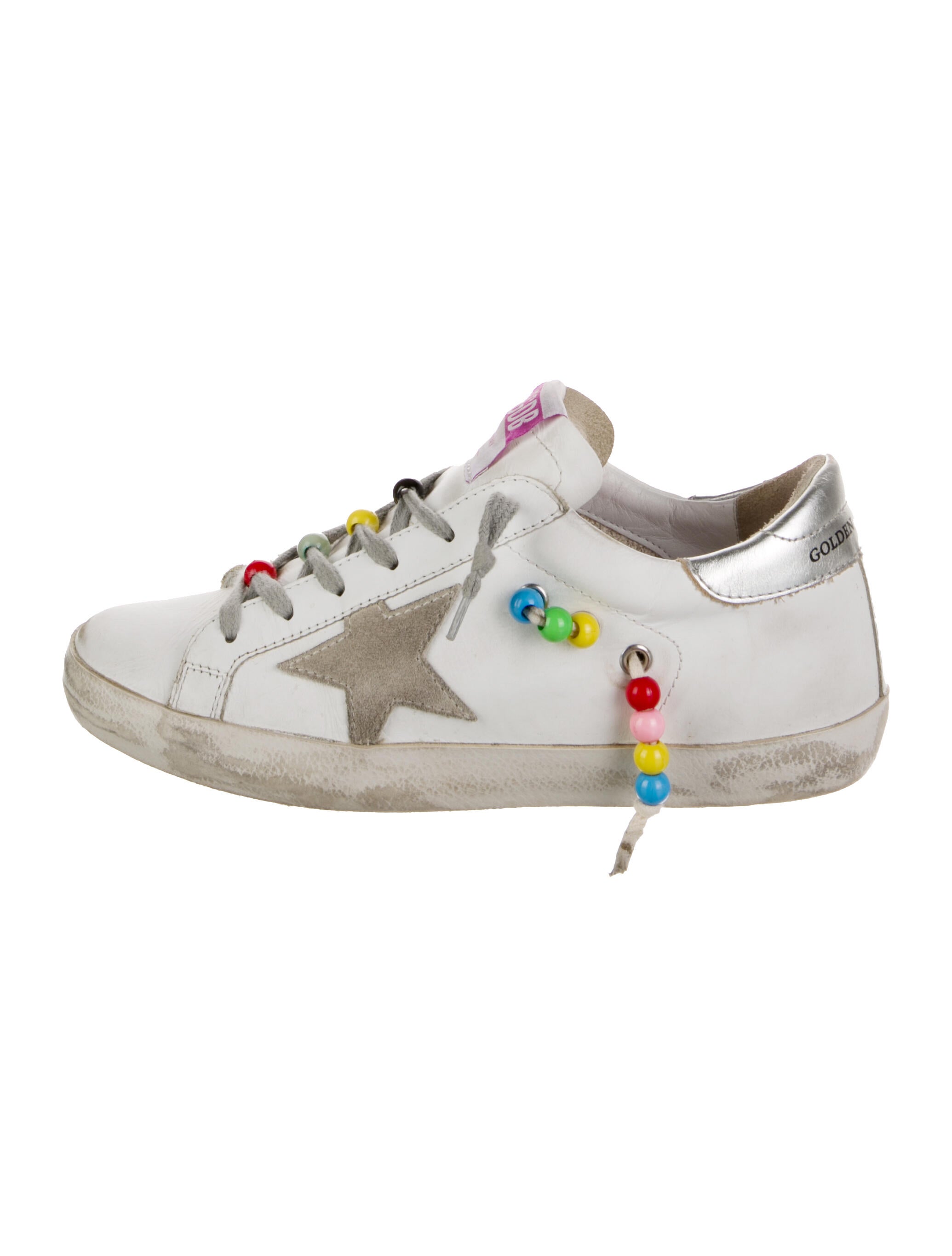 Golden Goose Leather Printed Sneakers