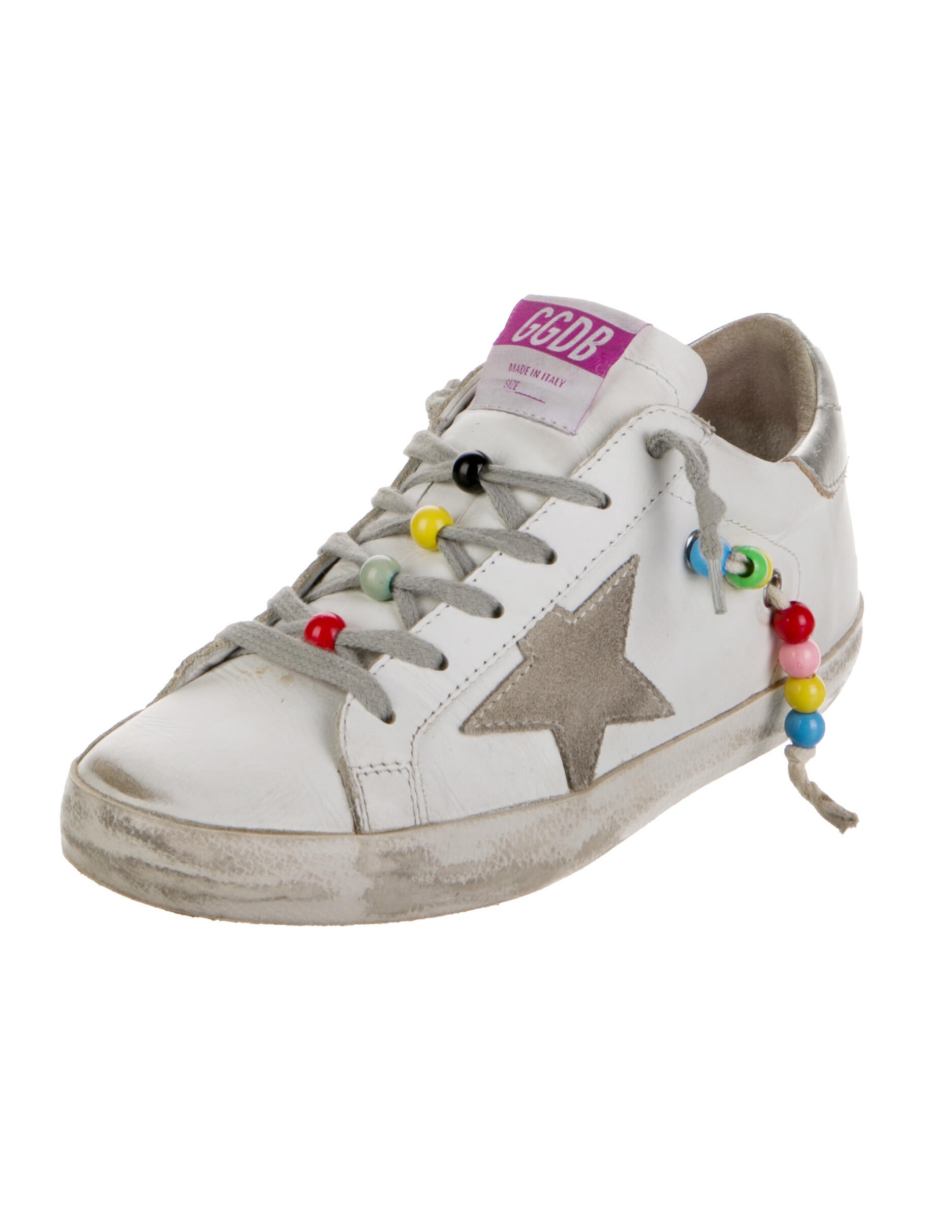 Golden Goose Leather Printed Sneakers