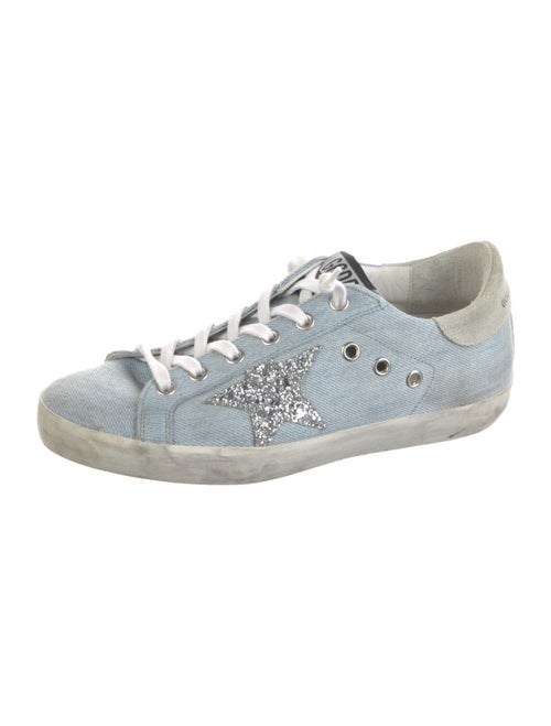 Golden Goose Denim Glitter Accents Sneakers