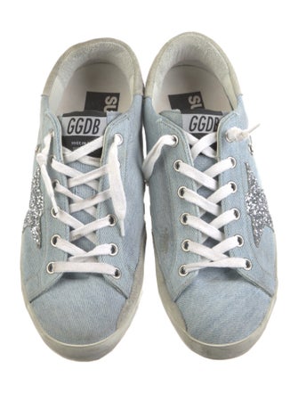 Golden Goose Denim Glitter Accents Sneakers