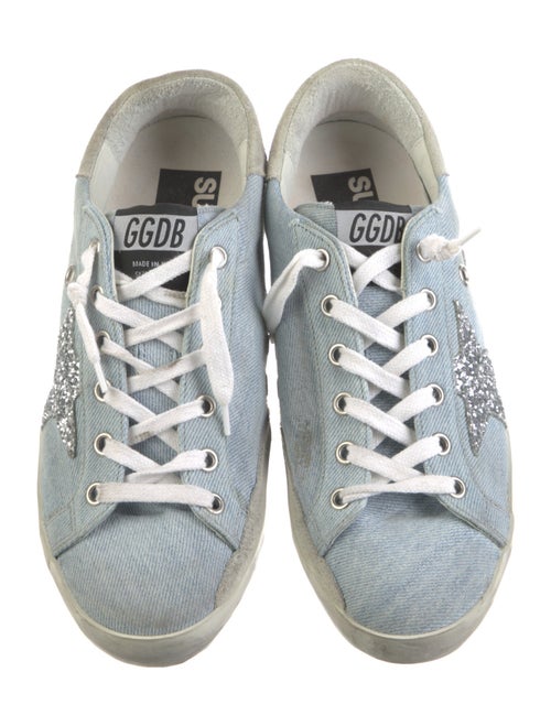 Golden Goose Denim Glitter Accents Sneakers