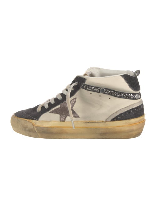 Golden Goose Leather Colorblock Pattern Wedge Sneakers