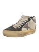 Golden Goose Leather Colorblock Pattern Wedge Sneakers