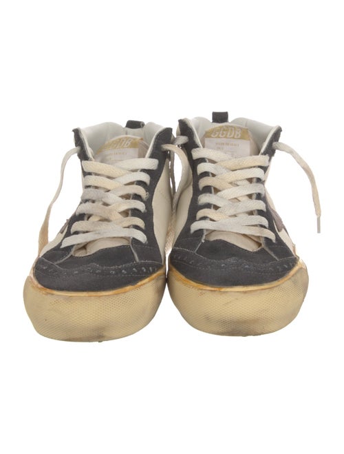 Golden Goose Leather Colorblock Pattern Wedge Sneakers