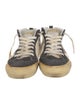 Golden Goose Leather Colorblock Pattern Wedge Sneakers
