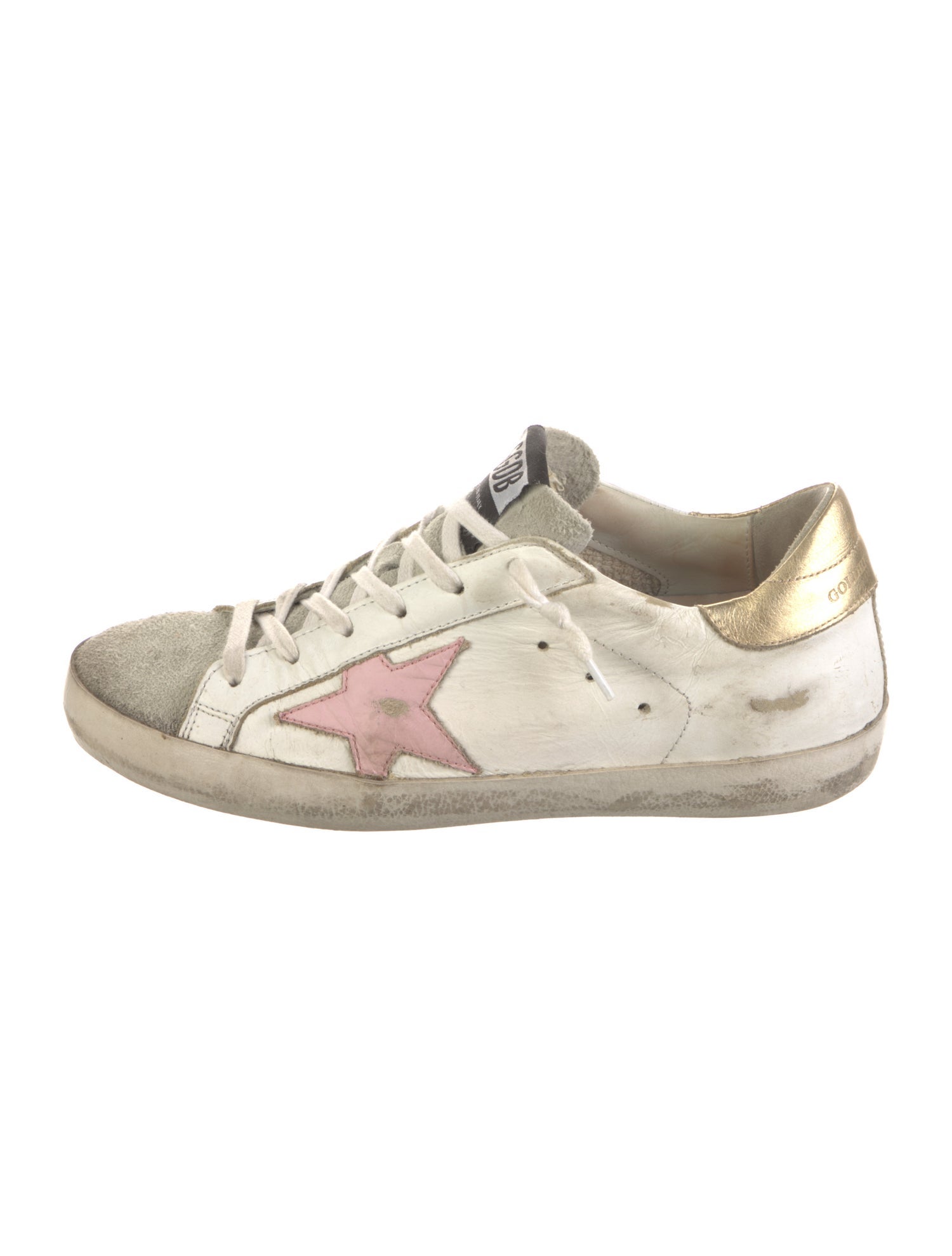 Golden Goose Leather Colorblock Pattern Sneakers