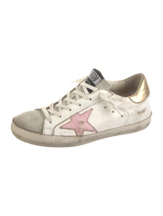 Golden Goose Leather Colorblock Pattern Sneakers