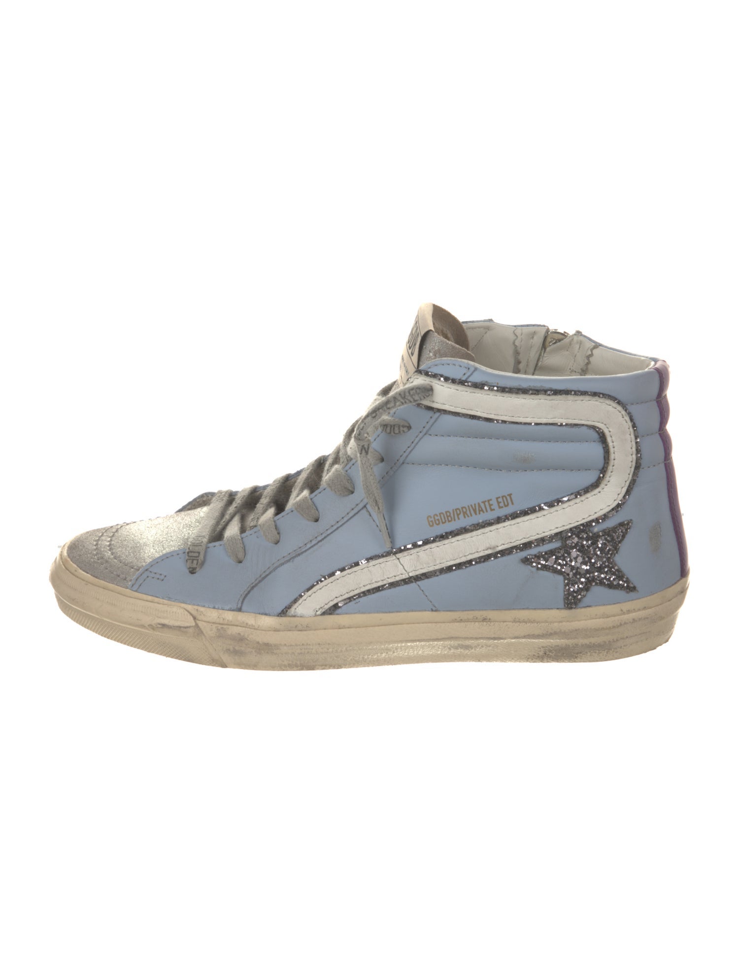Golden Goose Leather Colorblock Pattern Sneakers