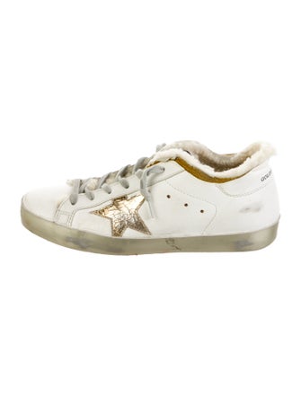 Golden Goose Leather Colorblock Pattern Sneakers