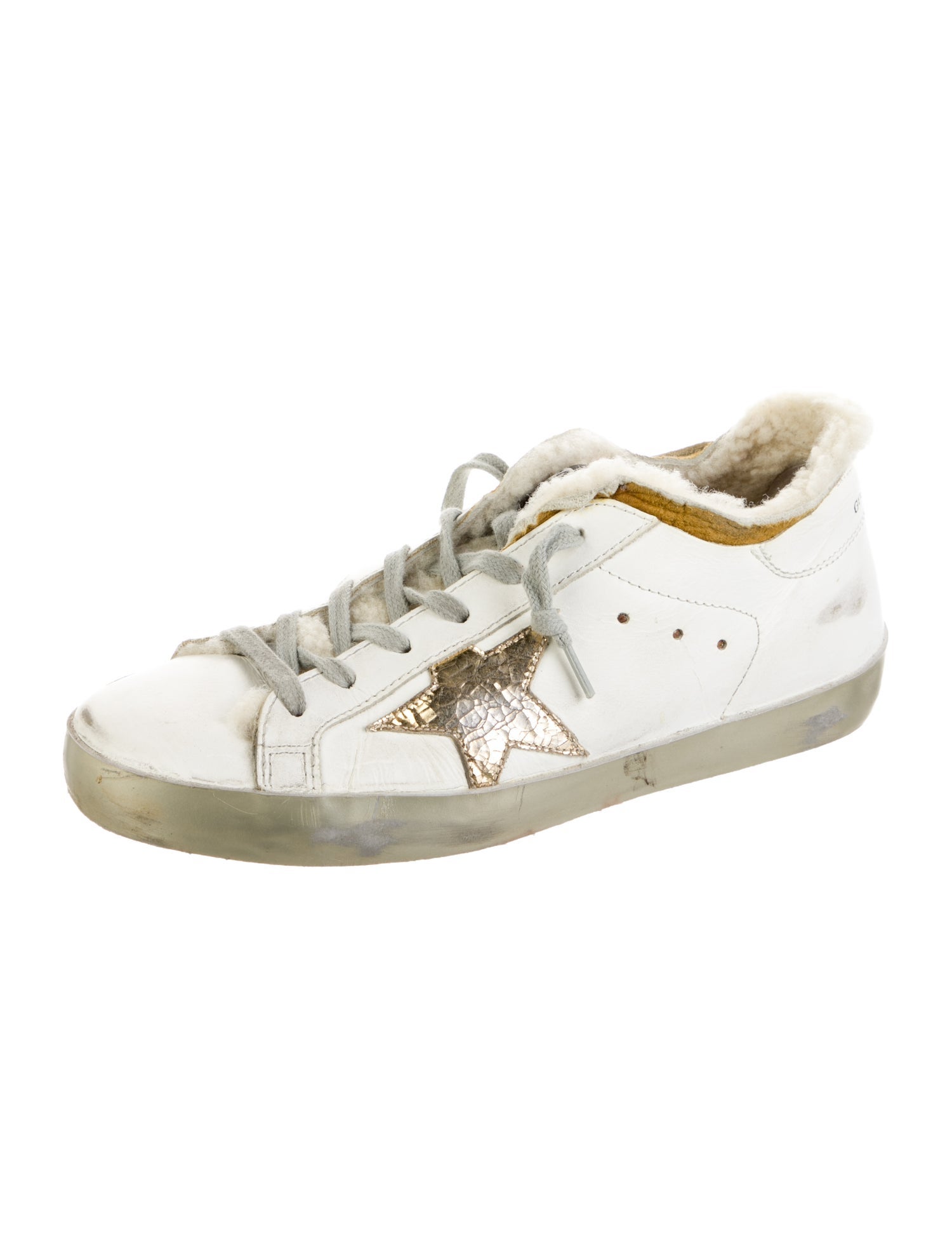 Golden Goose Leather Colorblock Pattern Sneakers