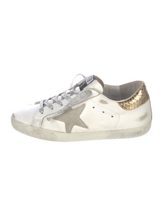 Golden Goose Leather Distressed Accents Sneakers