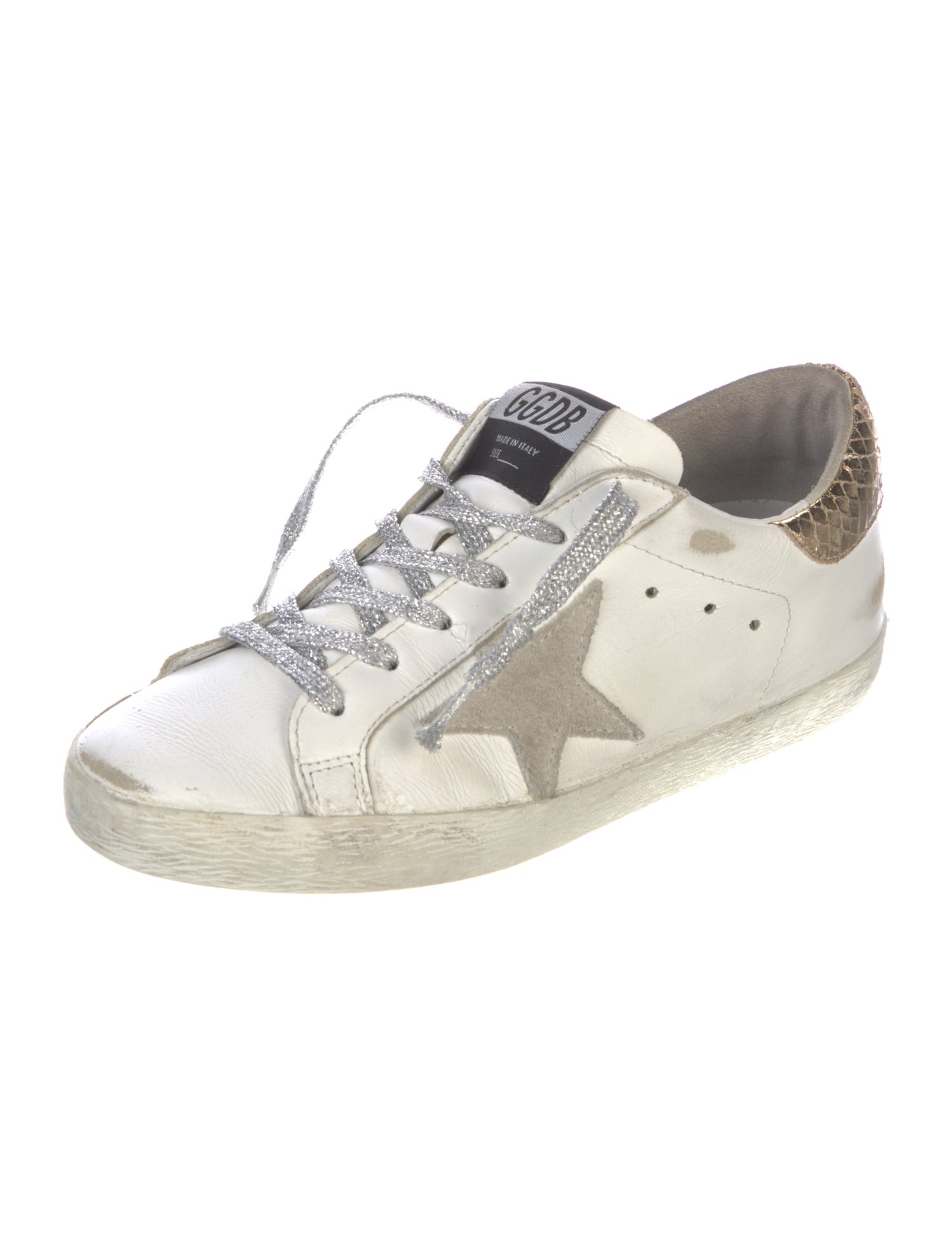 Golden Goose Leather Distressed Accents Sneakers