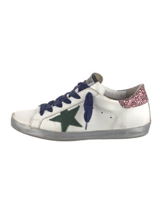 Golden Goose Leather Printed Sneakers
