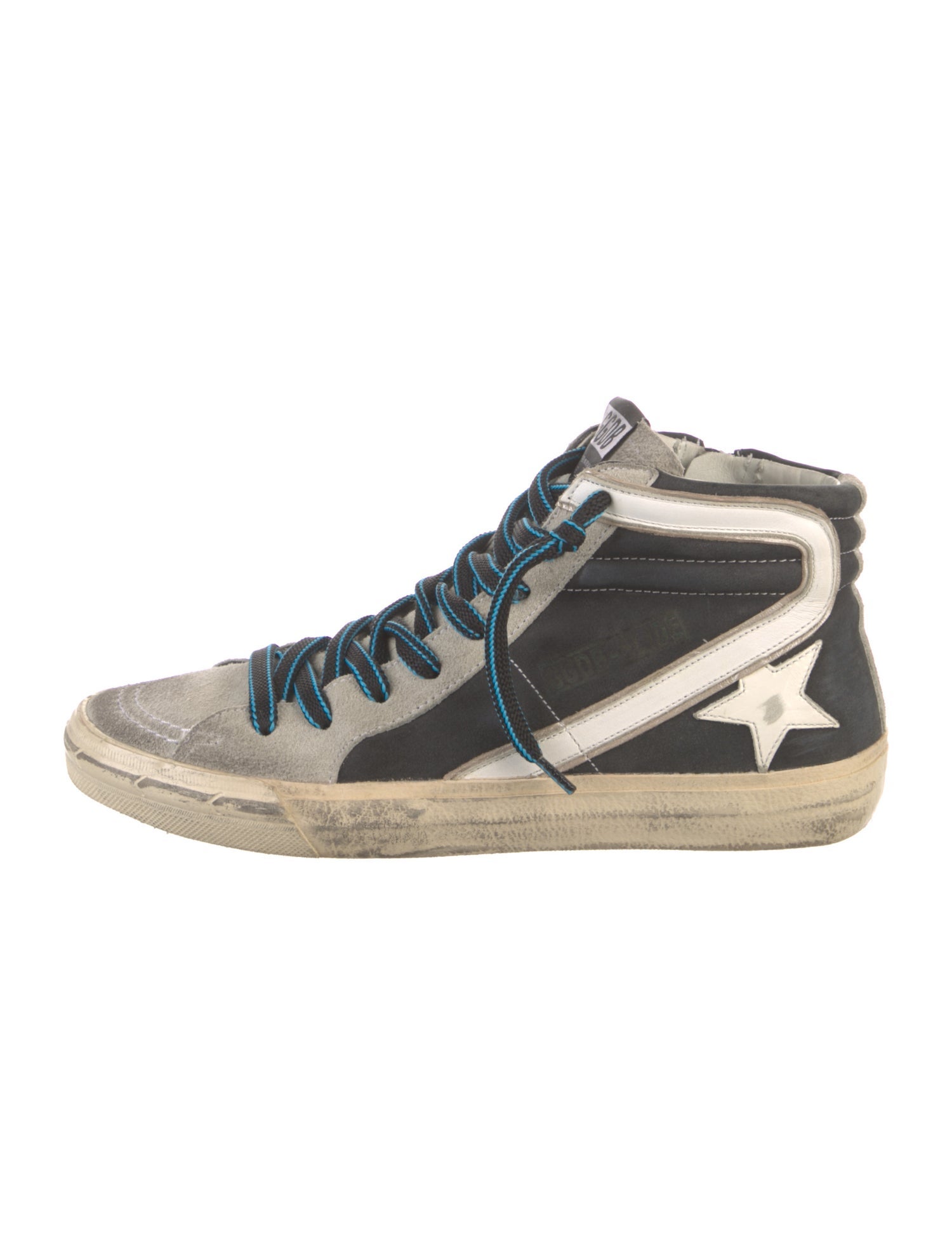 Golden Goose Suede Colorblock Pattern Sneakers