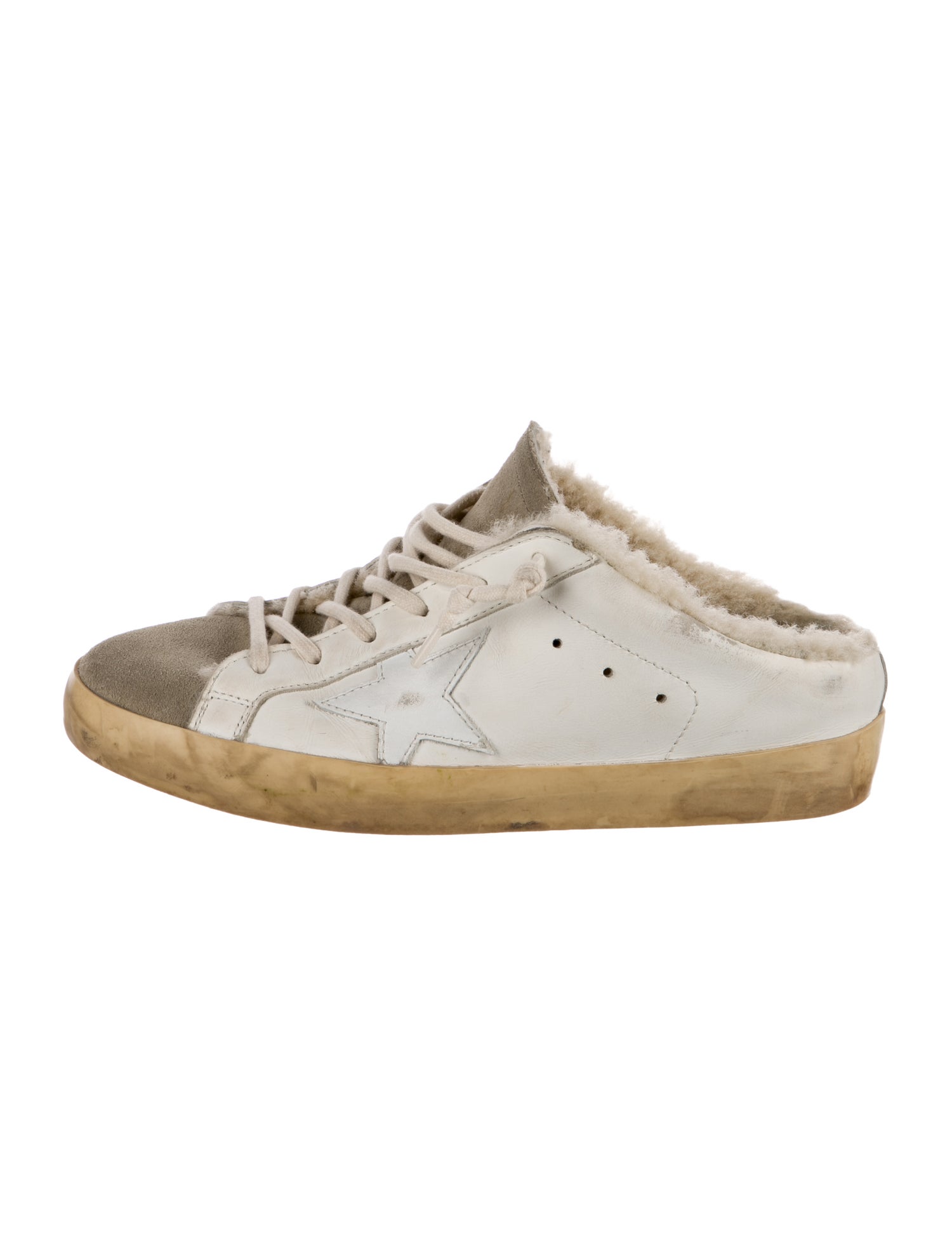 Golden Goose Leather Colorblock Pattern Sneakers