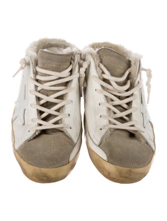 Golden Goose Leather Colorblock Pattern Sneakers