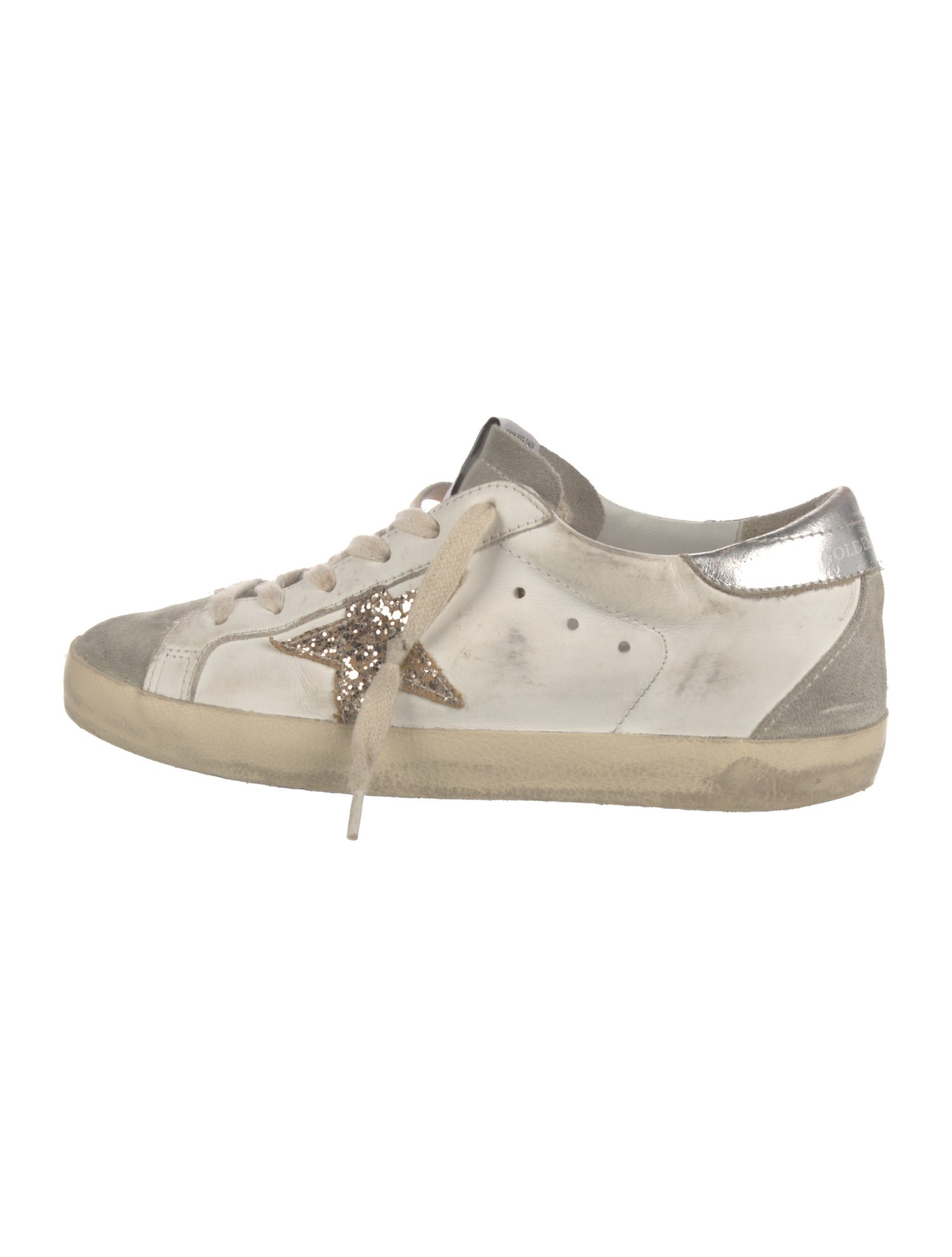 Golden Goose Leather Printed Sneakers