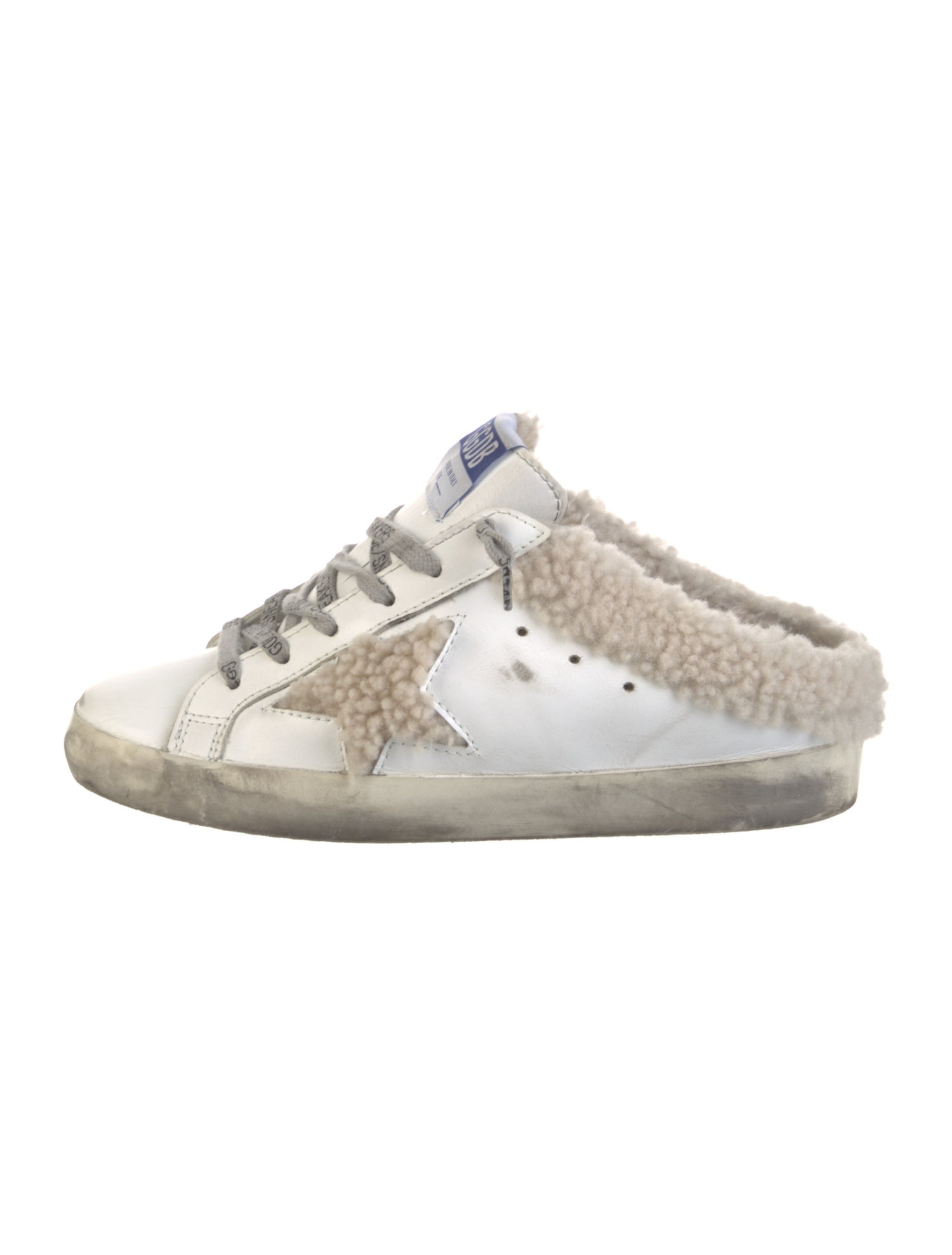 Golden Goose Leather Glitter Accents Sneakers
