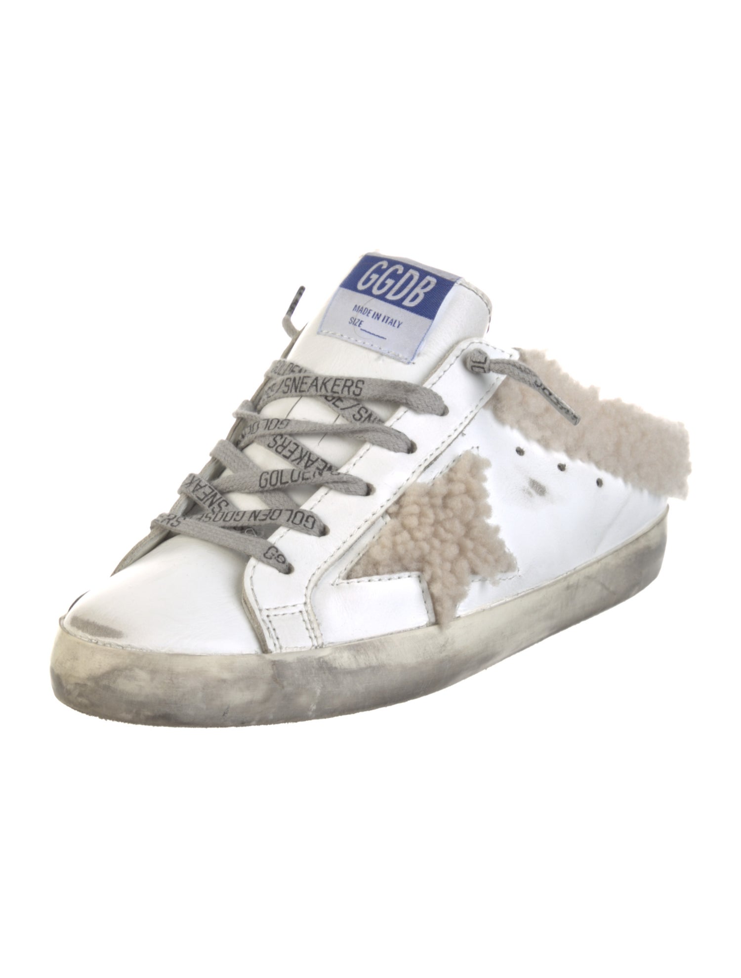 Golden Goose Leather Glitter Accents Sneakers