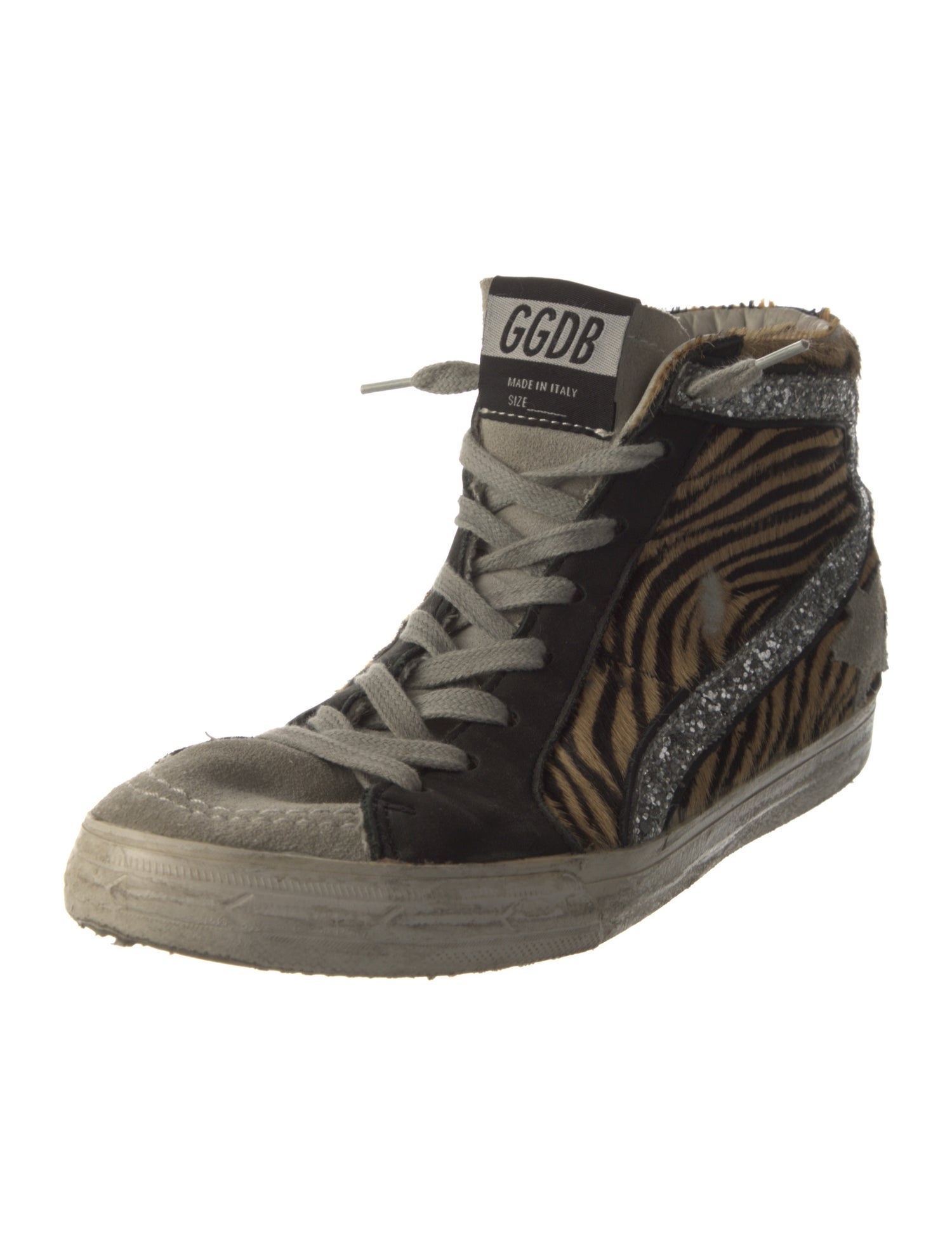 Golden Goose Ponyhair Animal Print Sneakers