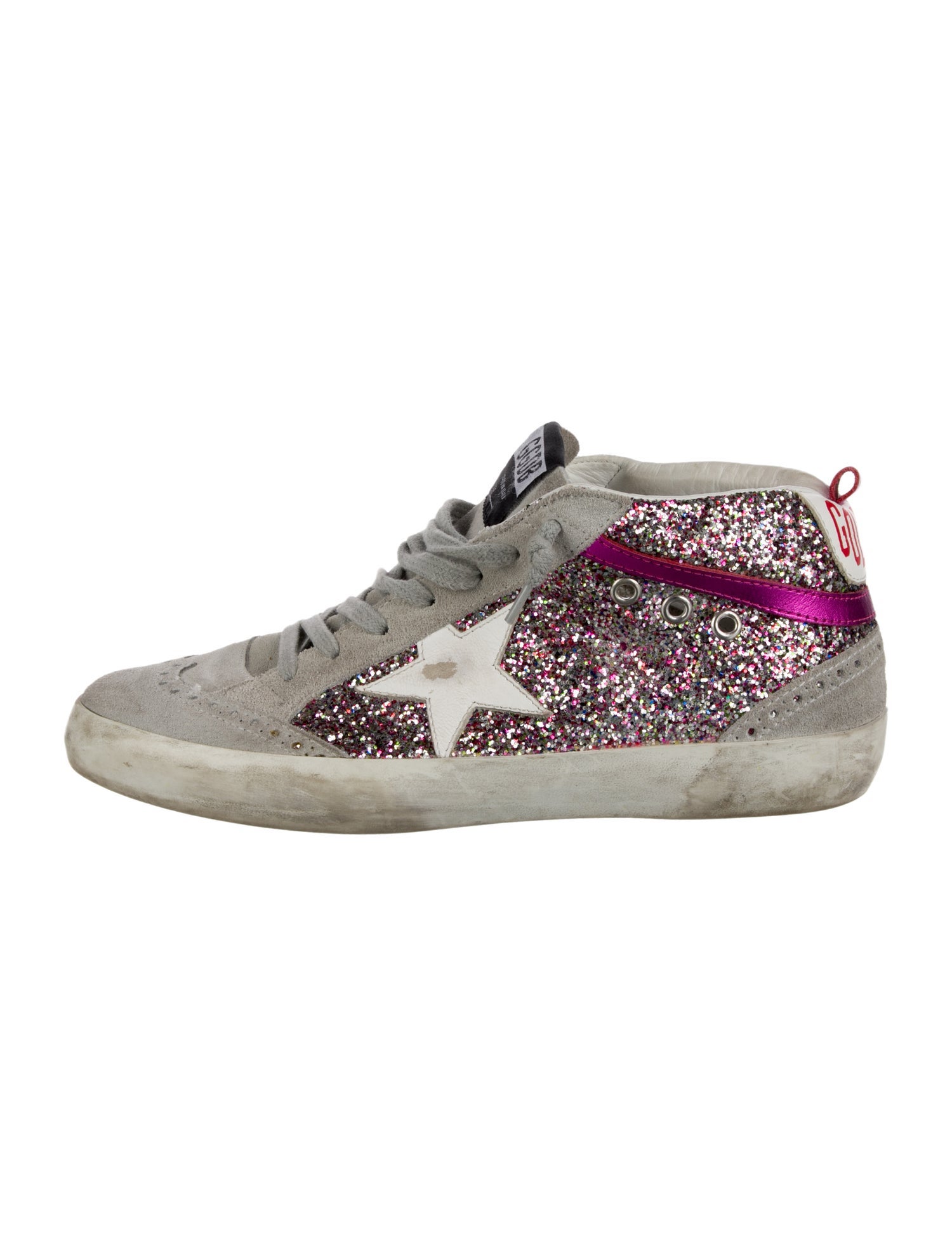 Golden Goose Suede Colorblock Pattern Sneakers