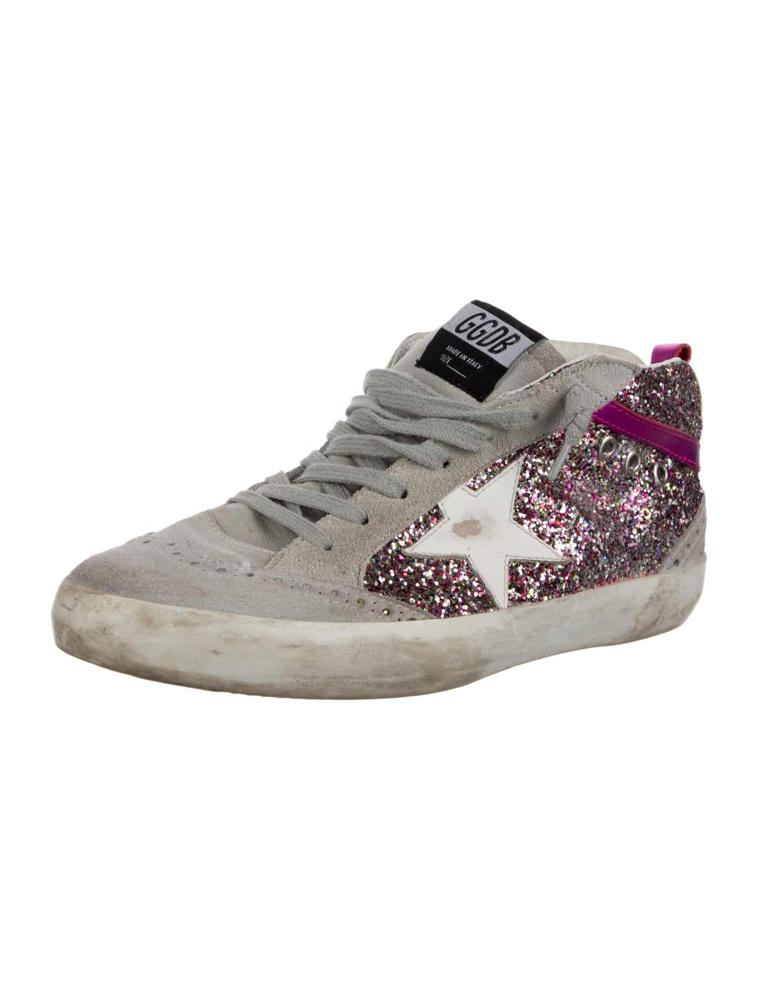 Golden Goose Suede Colorblock Pattern Sneakers