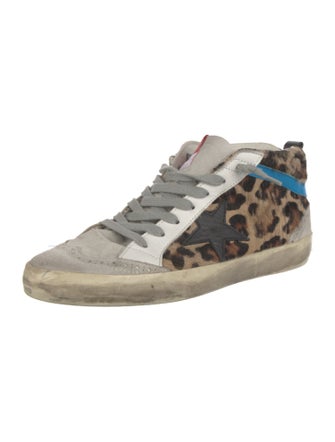 Golden Goose Ponyhair Animal Print Sneakers