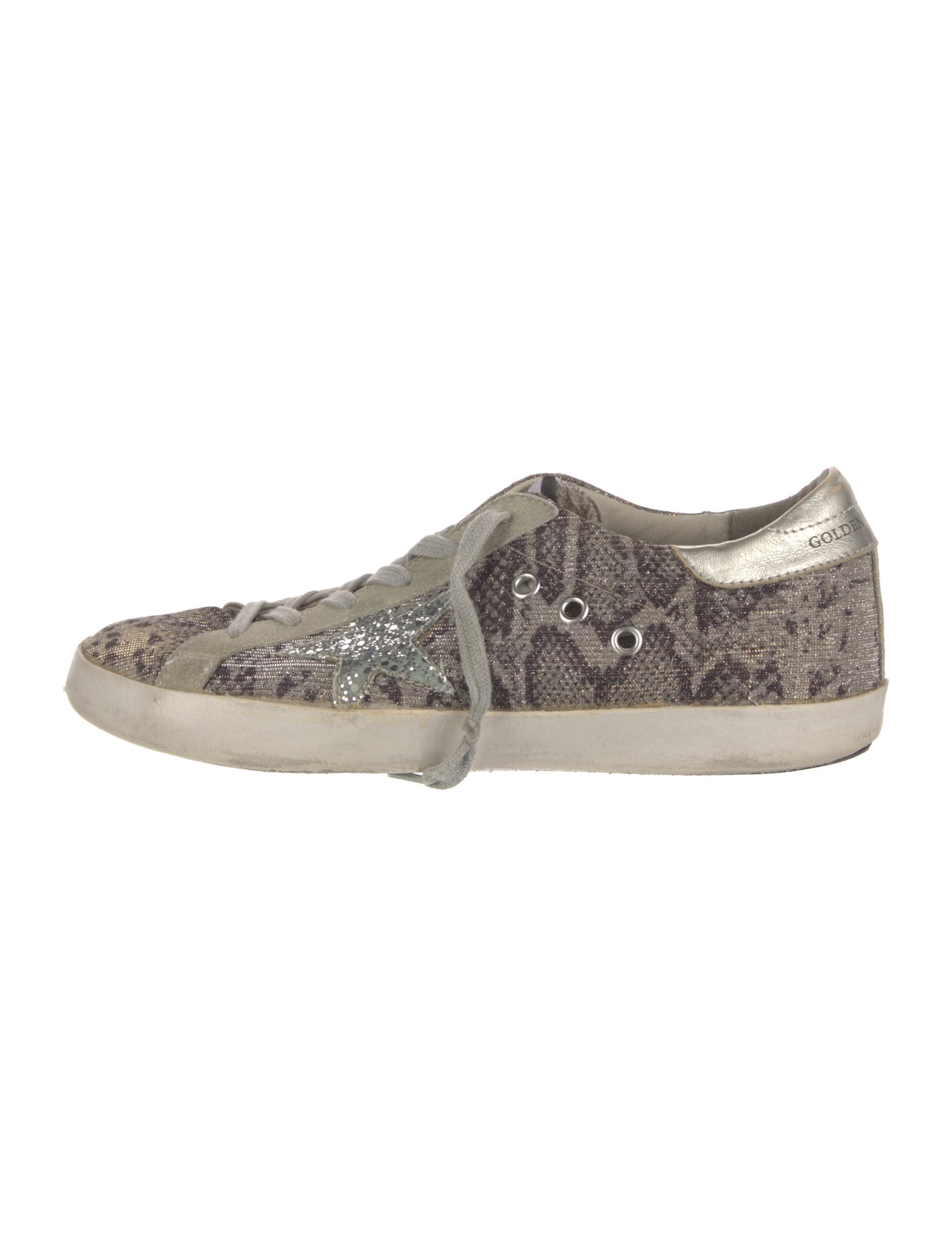 Golden Goose Animal Print Glitter Accents Sneakers