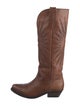 Golden Goose Leather Embroidered Accent Western Boots