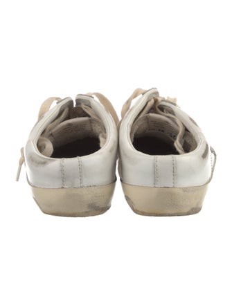 Golden Goose Leather Glitter Accents Sneakers