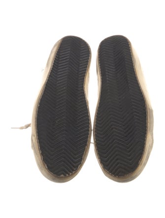 Golden Goose Leather Glitter Accents Sneakers