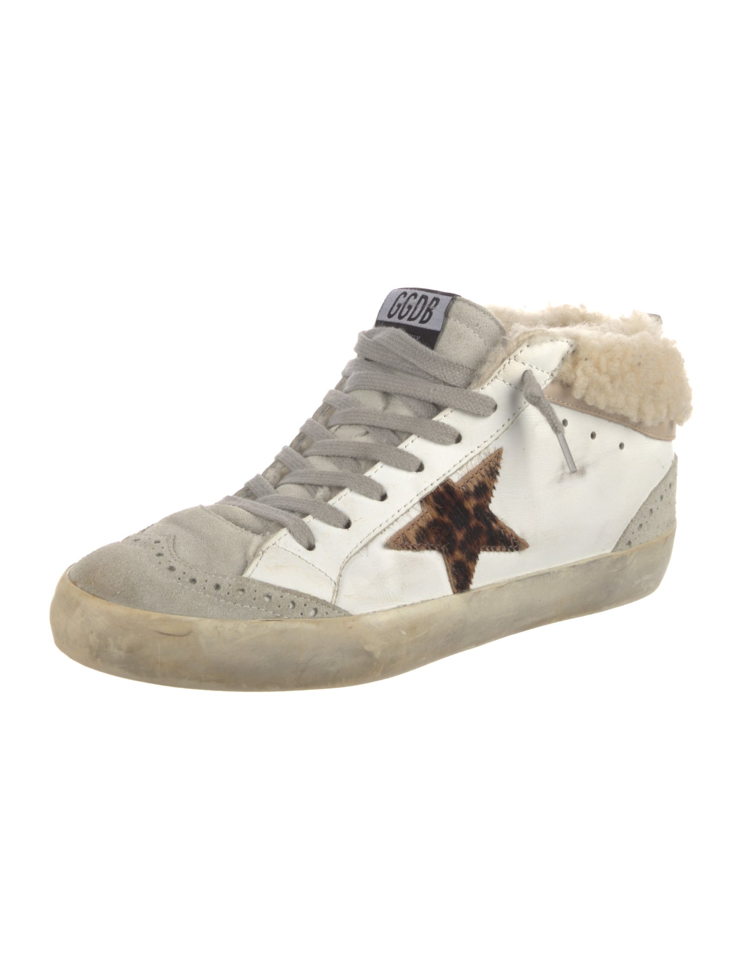 Golden Goose Leather Colorblock Pattern Sneakers