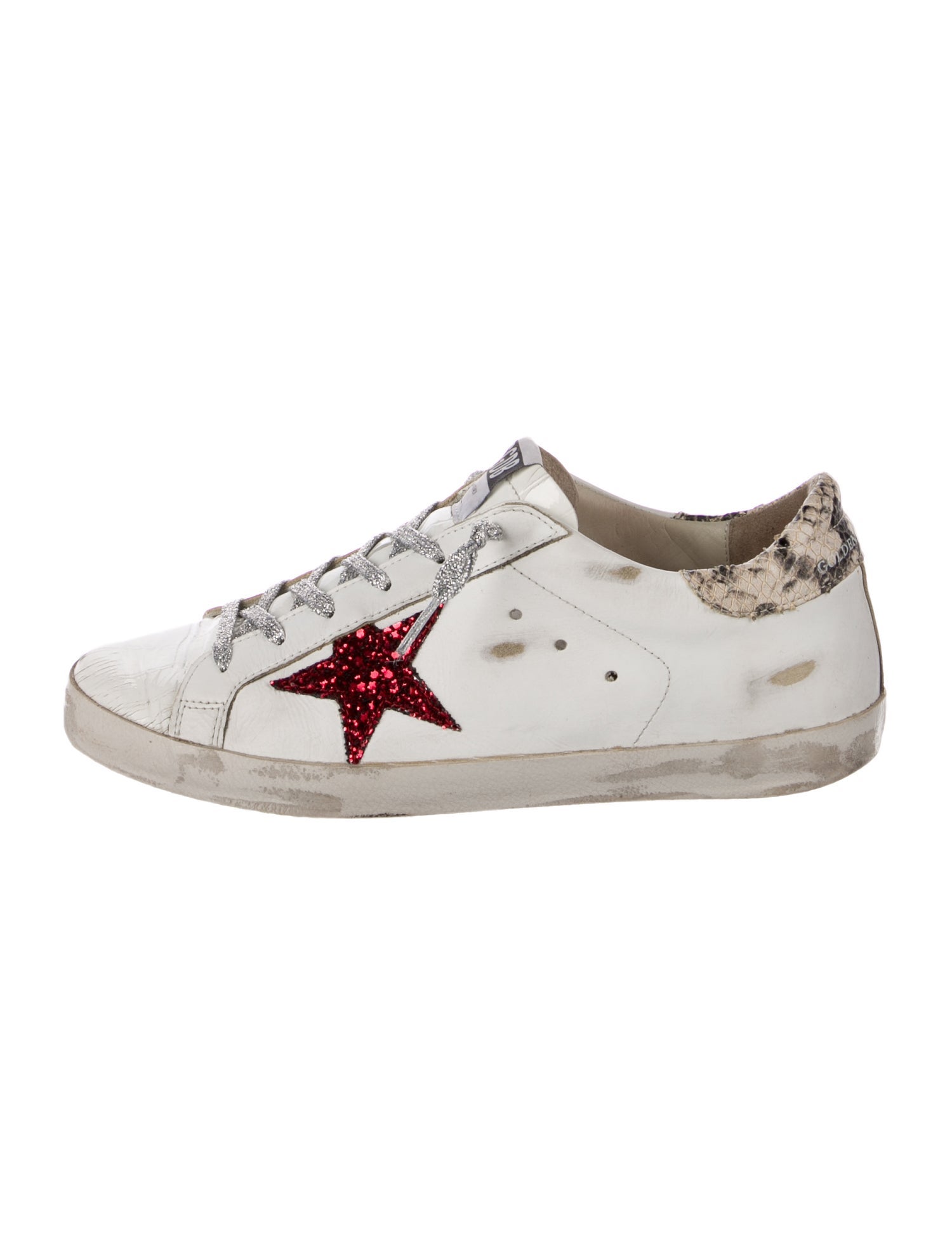 Golden Goose Leather Animal Print Sneakers