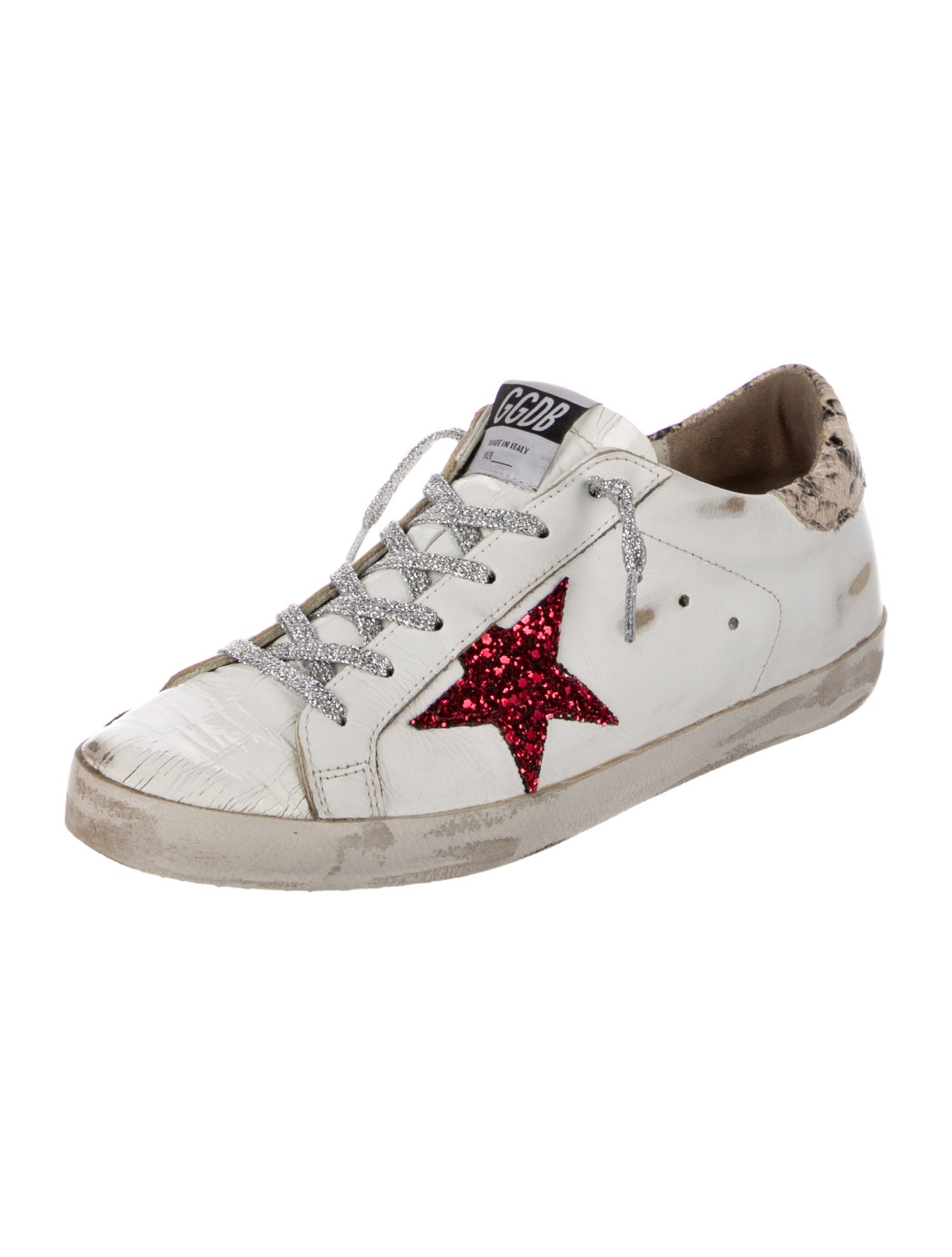 Golden Goose Leather Animal Print Sneakers
