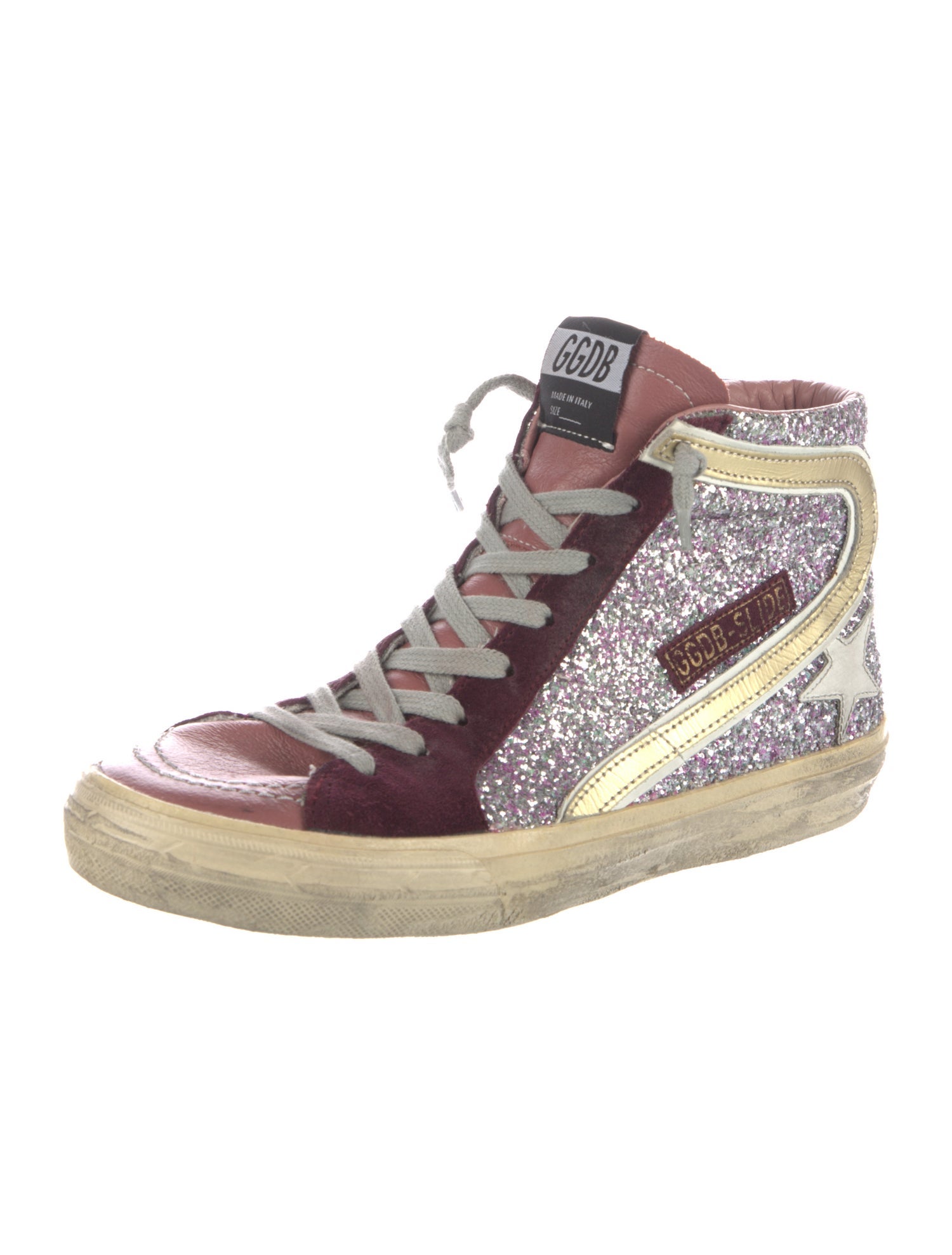Golden Goose Glitter Printed Sneakers